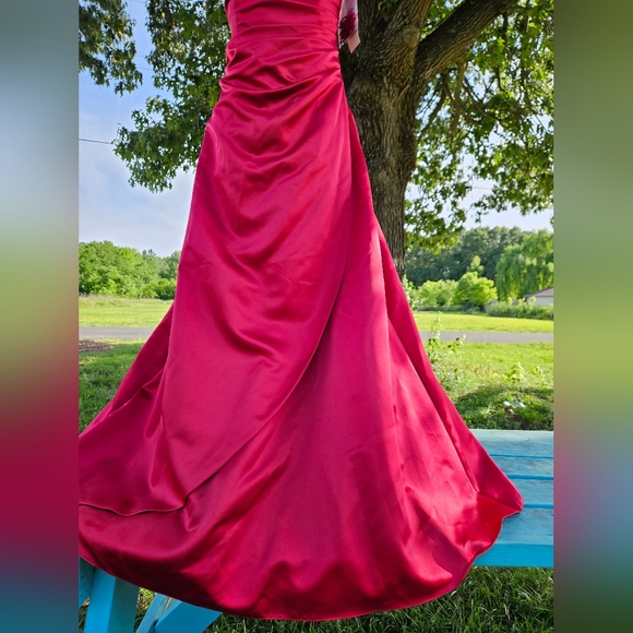 David's Bridal Apple Red Gown - Picture 5 of 14
